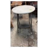 MARBLE TOP INDUSTRIAL STYLE TABLE W/ METAL BASE