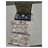 1934 COIN SET - 2 WALKING LIBERT HALVES - 1987