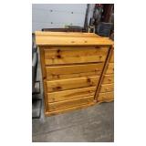 5 DRAWER PINE CHEST OF DRAWERS 37"X22.5"X48"