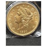 1890 S $20 GOLD LIBERTY