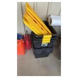 7 PLASTIC TOTES WITH LIDS