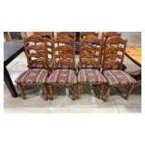 8 - UPHOLSTERED LADDERBACK DINING CHAIRS