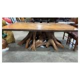 LIVE EDGE/TREE STUMP DINING TABLE 84"X46"X28.5"