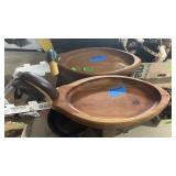 2 WOODEN ALCOLU RAILROAD DUCK TRAYS