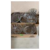 GROUP OF CRYSTAL BOWLS & GLASS PLATTERS