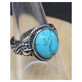 TURQUOISE AND 925 RING SIZE 6