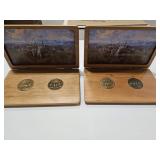 TWO 2 PIECE BRONZE LEWIS AND CLARK BINCENTENNIAL