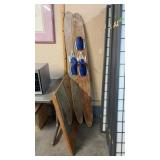 PAIR OF OLD WOODEN WATER SKIS