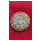 GRAND CASINO 1996 1 OZ SILVER BULLION