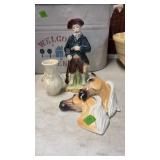 PIRATE FIGURINE, HORSE HEAD PLAQUE & SHAWNEE