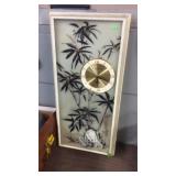 MID CENTURY MODERN WALL CLOCK, 16"X34"