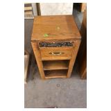 ANTIQUE ENGLISH OAK NIGHT STAND, 16"X15"X28"