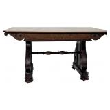 MAHOGANY EMPIRE REVIVAL WRITING TABLE W/ DRAWER