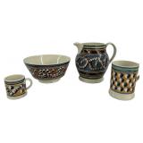 4 PCS MOCHA CREAMWARE ALL SGND D.G. CARPENTIER,