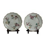 PR OF EARLY ROSE FAMILLE 9 3/4" PLATES IN PALE