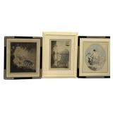 3 LOUIS ICART AQUATINT & DRYPOINT ETCHINGS,