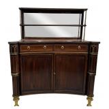 ROSEWOOD REGENCY PERIOD BRONZE PARCEL GILT CABINET