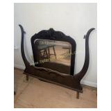Antique oak mirror and frame
