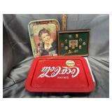 Coca-Cola trays and pins