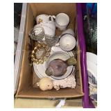 Box of dishes and glass