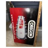 Embossed Oregon chainsaw metal sign