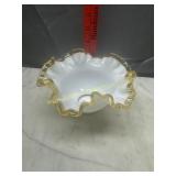 Peach crest Fenton bowl