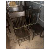 Set of 4 arrow back oak chairs