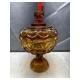 Amber moon and star compote with lid