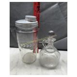 Vintage drink shaker and cruet