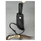 Imperial Stag Handle Custom Knife w/ Sheath