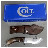 Colt Skinner Knife w/ Gut Hook & Leather Sheath