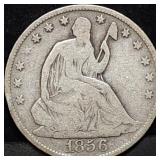 1856-O Seated Liberty Silver Half Dollar Nice