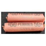 (2) Rolls Wheat Cents: 1944-S, 1945-S
