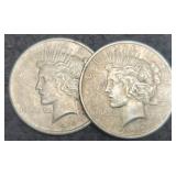 (2) Peace Silver Dollars: 1922, 1924