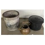 4 Gal Crock, Graniteware, Tea Kettle