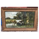 Early Framed Cow Print/Painting
