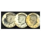 3 Proof Kennedy Half Dollars