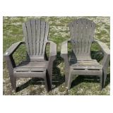 2 - Plastic Stacking Adirondack Chairs