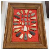 Indian Arrowheads Framed