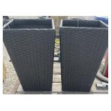 2 - Vinyl Wicker Planters