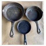 3 Iron Skillets