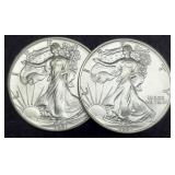 (2) 1991 Silver Eagles BU