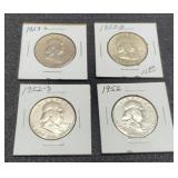 (4) Franklin Half Dollars: