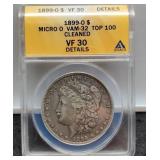 1899-O Slab Morgan Silver Dollar ANACS VF30