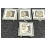 (4) Unc. 1964 Kennedy Half Dollars w/