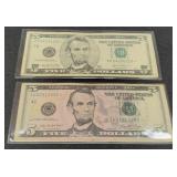 (2) $5 FR Star Notes: 2003A, 2006