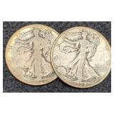 (2) W. Liberty Half Dollar: 1927-S, 1928-S