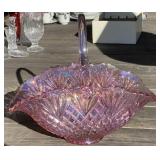 14" Pink Iridescent Basket