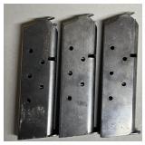 3 - Steel 1911 .45 Auto 7 rnd Magazines