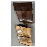 Foreign Military Leather Ammo Pouch & Ammo